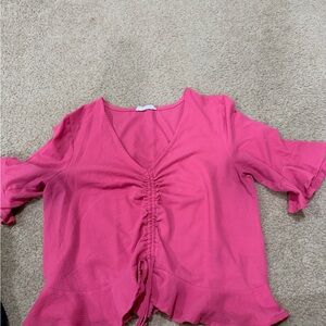 Elodie Fuchsia Ruched Blouse